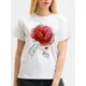 T-shirt manches courtes pour femme vêtement à la mode dessin animé lignes de fleurs années 90