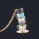 Collier pendentif tasse de thé en émail chaîne de pull accessoires pour vêtements bijoux pour