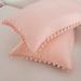 Dakota Fields Bridgemon Body Pillow Boho Chic Fringe Decor Body Pillow Case w/ Pocket Closure Microfiber, in Pink | 20 H x 40 W x 3 D in | Wayfair