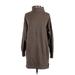 Aerie Casual Dress - Sweater Dress Turtleneck Long sleeves: Tan Color Block Dresses - Women's Size X-Small