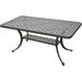 Solid Cast Aluminum 21 x 42 inch Outdoor Patio Dining Cocktail Table - Charcoal - 42 x 21 x 18.5