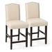 Set of 2 Bar Stools Upholstered Counter Height Bar Stools w High Back