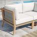 Clearwater Outdoor Patio Teak Wood Loveseat|Gray White