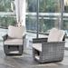 OVIOS 2-piece Patio Pet-Friendly Chair Set Wicker Multi-function Furniture