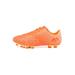 Eloshman Girls Football Shoes Round Toe Soccer Cleats Low Top Sport Sneakers Gym Comfort Lace Up Athletic Shoe Fold-resistant Orange Red Long Cleats 7(M)
