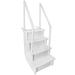 XtremepowerUS Aboveground Step Pool Ladder 4-Step Swimming Pool Step to Deck with Handle Entry Non Slippery White