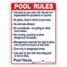 National Stock Sign Commercial Pool Rules Sign SW-2
