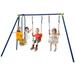 Gymax 440 lbs Swing Set 2-in-1 Kids Swing Stand w/ Two Swings & One Glider for Backyard