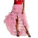 Woman s Cake High Waist Skirt Pleated Skirt Bubble Skirt Long High Low Ruffles Party Tulle Skirt plus Size Tennis Skirt Ruched Skirts for Women Fall Skirts Crib Skirt Boy Knit Midi Skirt