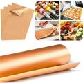 Copper Grill Mat Set of 4 - Non-Stick BBQ Outdoor Grill & Baking Mats - Reusable and Easy to Clean - Works on Gas Charcoal Electric Grill and More - 15.75 x 13 Inch