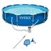 Intex 12 x 2.5 Round Pool w/ Filter Pump & Pool Cleaning Kit w/ Vacuum & Pole