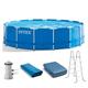 Intex 15ft x 42in Metal Frame Above Ground Swimming Pool Set w/ 1000 GPH Pump