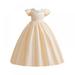 BULLPIANO Girls Dress Bridesmaid Wedding Tulle Dresses Birthday Party Princess Long Dress Wedding Pageant Dresses Tulle Party Gown Size 4-5 Years