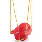 Little Tikes 637247 Highback Plastic Toddler Playset Swing with Seat Belt Red