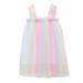 LBECLEY Baby Flower Girl Girls Princess Birthday Dresses Beach Sleeveless Baby Toddler Tulle Party Casual Kids Dress Rainbow Dresses Layered Beach Dyed Tie Summer Girls Dresses Size 6 Girls Dress B 90