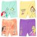 Disney Princess Moana Rapunzel Belle Little Girls 4 Pack Bike Shorts Toddler to Big Kid