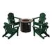 Paradise Outdoor Folding Poly Adirondack Chair With Round Fire Pit Table Sets