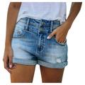 ASEIDFNSA Wide Leg Shorts for Women Women S Bike Shorts High Shorts Hole Denim Trendy Stretch Pants Waist Women Women Curling Pants