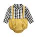 Baby Boy Clothes Toddler Kids Child Long Sleeve Plaid Patchwork Romper Bodysuit Boy Outfits