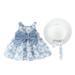 LBECLEY Roses and Dress Vacation Girls Bow 03Y Set Ruffles Baby Toddler Beach Floral Hat Dresses Summer Sleeveless Princess Dress Girls Dresses Toddler Girls Dresses Size 4T Blue 100