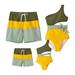 PatPat Toddler Boys Swim Trunks Colorblock Swim Shorts Family Matching Swimsuits One Piece Bathing Suit