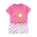 LBECLEY 3 Month Old Outfits for Girls Baby Girl Clothes Outfits Cottonpattern Print Topscasual2Pcs Set 7 8 Girl Outfits Girls Sweatshirt Multicolor 70