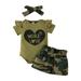 LBECLEY 6T Girls Outfits Baby Girls Camouflage Clothing Ruffle Flutter Sleeve Romper Shorts Pants Headband 3Pcs Summer Clothes Outfits Baby Girl Gift New Born Camouflage 70