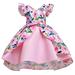 2T Baby Girls Dress Baby Girls Party Dress Birthday Gift V-Neckline Sleeveless Dress 2-3T Baby Girls Princess Dress Irregular Floral Dress Pink