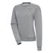 Women's Antigua Heather Gray Miami Giants Victory Crewneck Pullover Sweatshirt