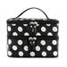 Frcolor Portable Polka Dots Pattern Women s Double-Layer Dual Zipper Cosmetic Bag Toiletry Bag Handbag (Black+White)