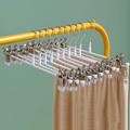 5Pcs Pants Drying Rack Space Saving Drying Hanger with Metal Clip Stainless Steel Hanger for Pants Trousers White Bold