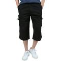 Mens Capris Pants Summer Fashion Loose Baggy Cargo Motorcycle Pants with Multi-pocket