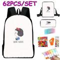 Snow White Students Backpack Up-To-Date Interesting Art Print Travel Bag with Crossbody Bag and Pen Case 62Pcs for Girls Aged 7 to 15 Years for Dating and Travel