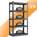 Leariso 72 H Garage Shelving Metal Heavy Duty Storage Shelf Rack 5 Tier Metal Shelf Utility Freestanding Adjustable Commercial Kitchen Pantry Basement Garage Warehouse Library