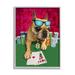 Stupell Industries Cool French Bulldog Gambling Casino Poker Chips Graphic Art Gray Framed Art Print Wall Art Design by Michael Quackenbush
