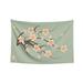 Sakura Floral Flower Tapestry Light Green Wall Decor Home Decor Bedroom Living Room Dorm Tapestry Room Wall Hanging 60 x 40 inches