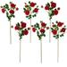 Northlight Real Touchâ„¢ Red Artificial Camellia Rose Floral Sprays Set of 6 - 23