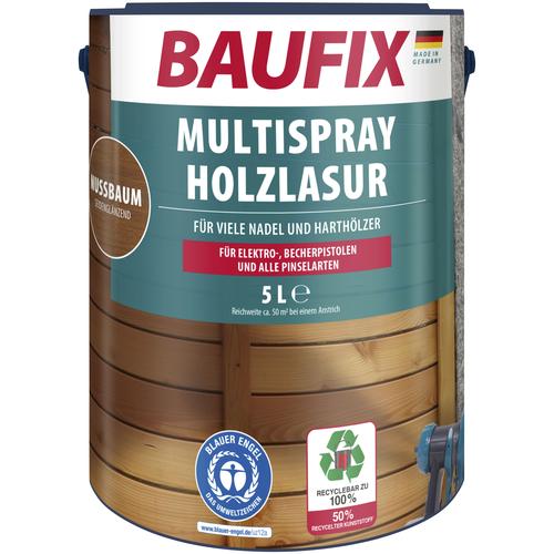 "BAUFIX Holzschutzlasur ""Multispray Holzlasur"" Farben Gr. 5,00 l, braun (nussbaum) Holzlasuren"