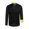 Langarmhemd RUSTY NEAL, Herren, Gr. 6XL, EURO-Größen, schwarz (schwarz, gelb), 60% Baumwolle, 37% Polyester, 3% Elasthan, mehrfarbig, casual, Langarm, Hemden, inklusive Langarmhemd und Weste