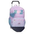 Enso Süßes Mädchen Schulrucksack mit Doppelfach und lilafarbenem Trolley 32 x 44 x 17 cm, Polyester, 23,94 l