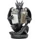 Ebros Gift "Blackened Spice" Black Semi Metallic Colored Medieval Gothic Dragon Salt And Pepper Shakers Set Holder Statue 7.75"Tall Legend Of The Swords Fantasy Scorch Fire Dragon Figurine