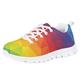 Belidome Kids Sneakers Rainbow Geometric Unisex Child Running Shoes Boy Girl Non-Slip Lace-up