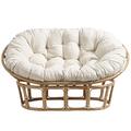 TDHLW Double Papasan Chair Cushion Large Hanging/Egg/Swing/Hammock Chair Cushions, Outdoor Waterproof Garden Chair Pad Thicken Comfortable Soft, Papasan Cushion Only,White Waterproof,65 * 45 in