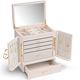Vlando Jewellery Storage Large Jewellery Box Jewellery Organiser Large XXL Jewellery Box with Mirror for Earrings, Necklaces, Watches