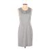 Banana Republic Casual Dress - Sheath Scoop Neck Sleeveless: Gray Print Dresses - Women's Size 0