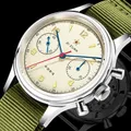 Red Star-Montre Pilote en Acier Inoxydable pour Homme Chronographe 1963 Mouvement ST1901 Bracelet