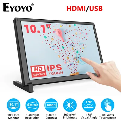 Eyoyo-Moniteur à écran tactile portable Puzzles itifs Écran IPS 10.1x1280 Raspberry Pi Plug and