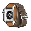 Boucle en cuir double tour pour Apple Watch bracelet extra long ceinture iWatch SE7 6 5 40mm