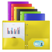 Plastic Folders with Pockets Aipker 3 Holes 2-Pocket Folders Plastic Folders with Pockets for 3 Ring Binder Colorful Binder Folders with Pockets for School Office ( 6 Pack)