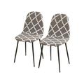 KBOOK Printed Shell Chair Cover Mid Century Modern Shell Chair Slipcover for Banquet Lounge Dining Room(Set of 2)